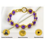 Amethyst Bracelet - Round Gold Chain