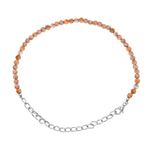 Golden Moonstone Bracelets - 2mm Faceted Beads (Silver)