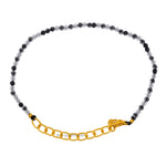 Black Rutilated Quartz Bracelets - 2mm Faceted Beads (Gold)