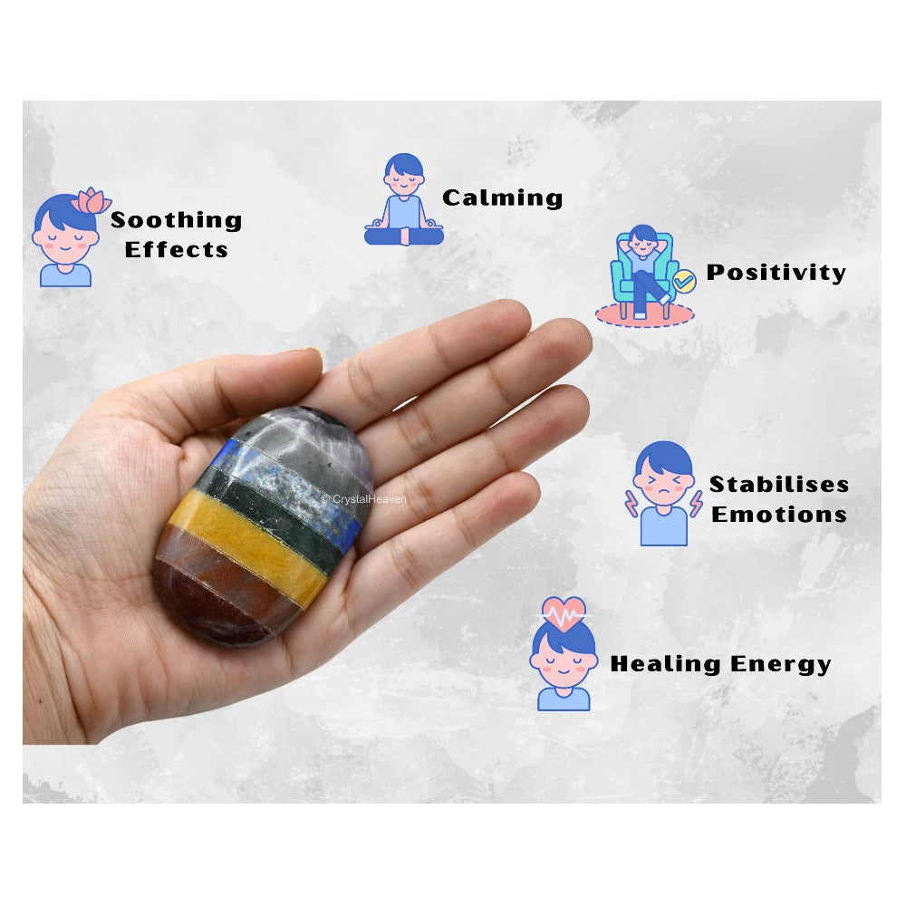 7 Chakra Palm Stone