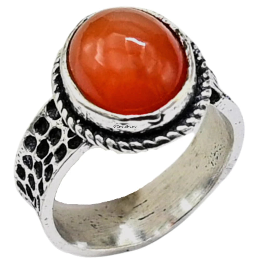 Carnelian Onyx Ring (Silver/Oval)