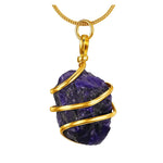 Amethyst Necklace - Raw Crystal (Gold)