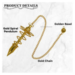 Metal Brass Pendulum - Gold Vortex Spiral Twisted (MP02)