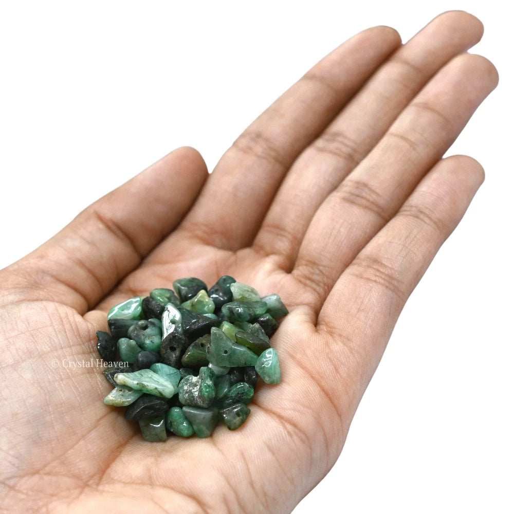 Emerald Chips - Pre Drilled