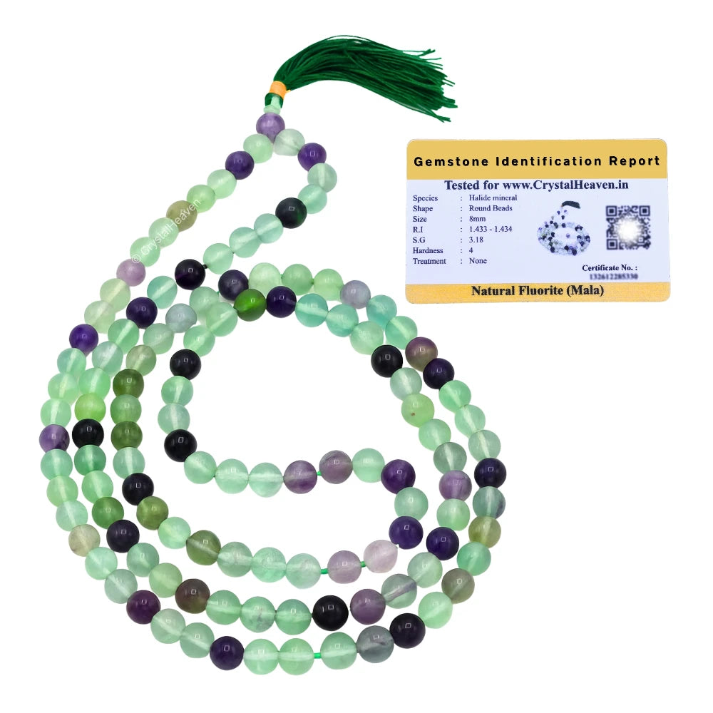 Multi Fluorite Japa Mala (Without Knot)