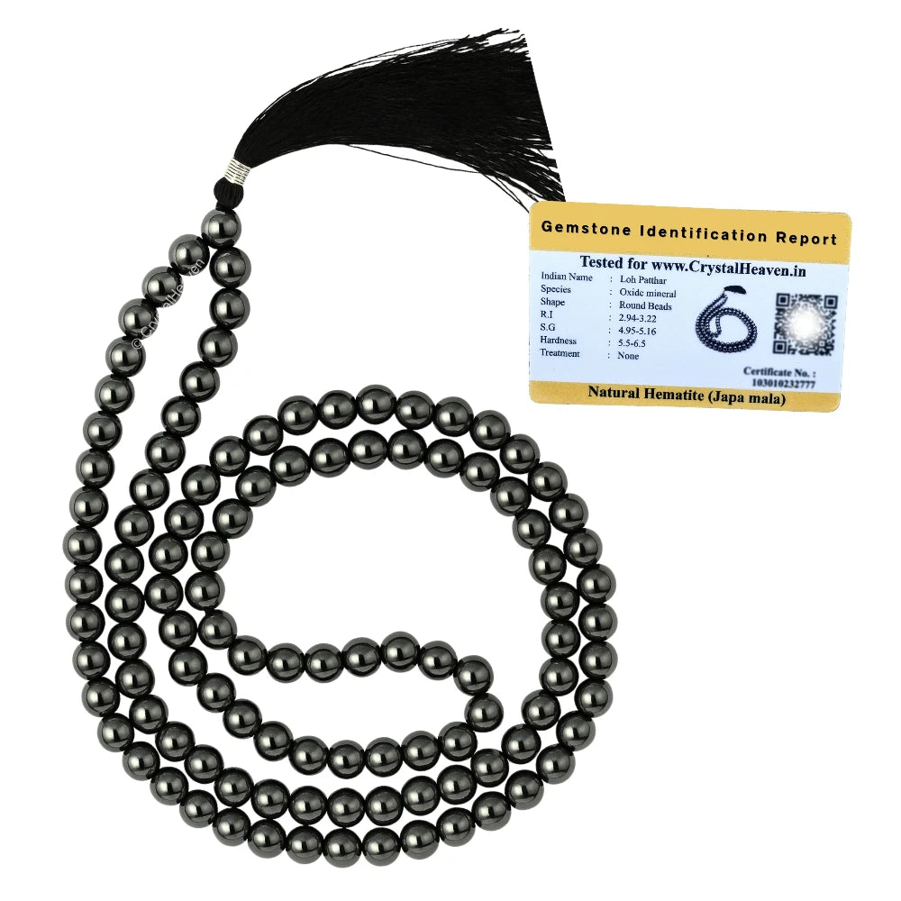 Hematite Japa Mala (Without Knot)