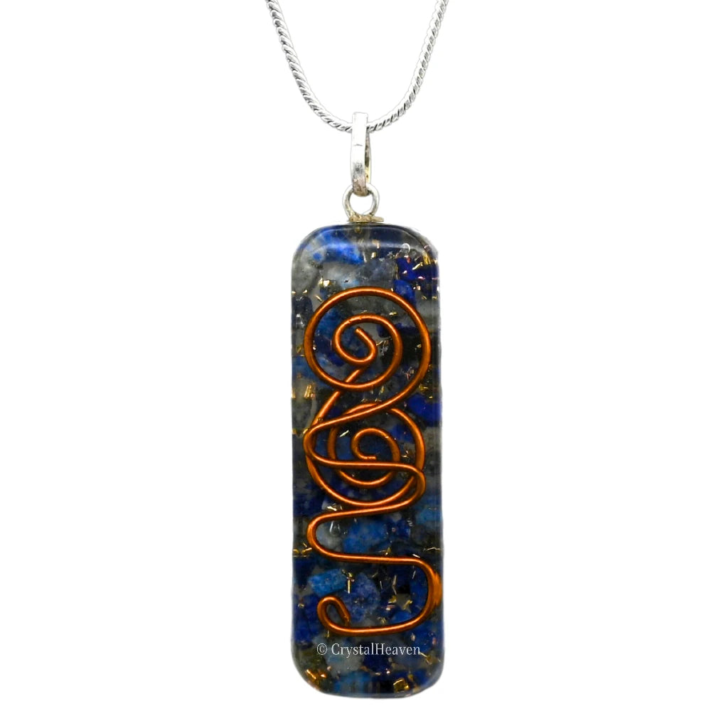 Lapis Lazuli Crystal Orgone Pendant - Rectangle