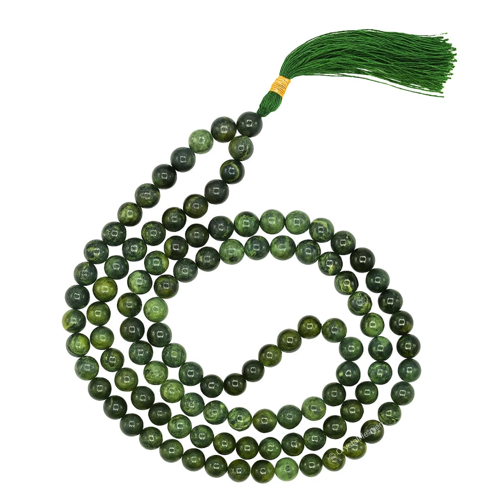 Kambaba Jasper Japa Mala (Without Knot)
