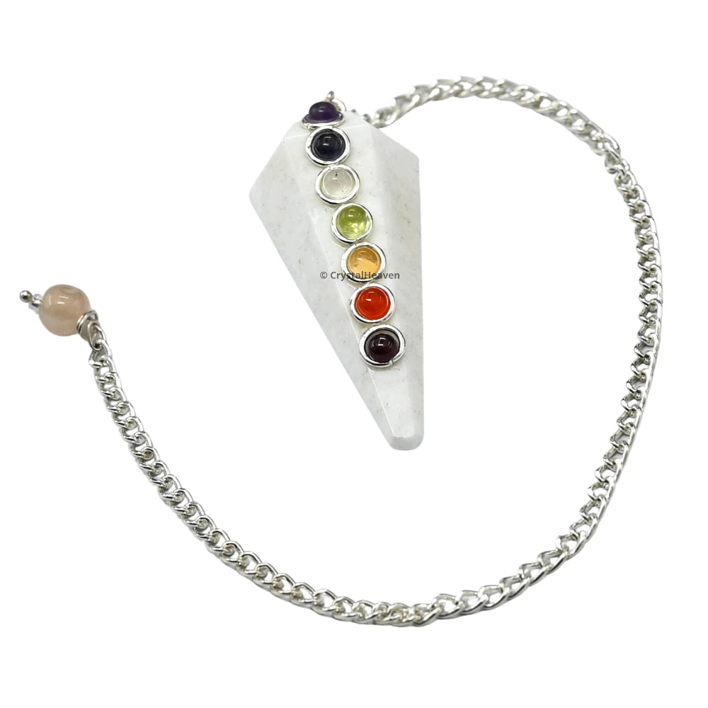 Scolecite Pendulum with Chakra Beads