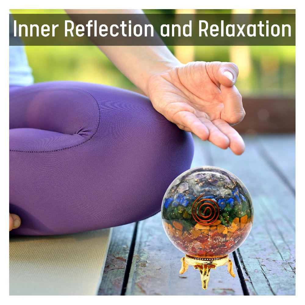 7 Chakra Crystal Orgonite Ball (2.5 Inch)