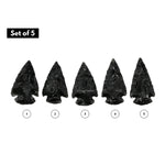 Black Obsidian Arrowhead - 1" to 1.5" (5 Pieces)
