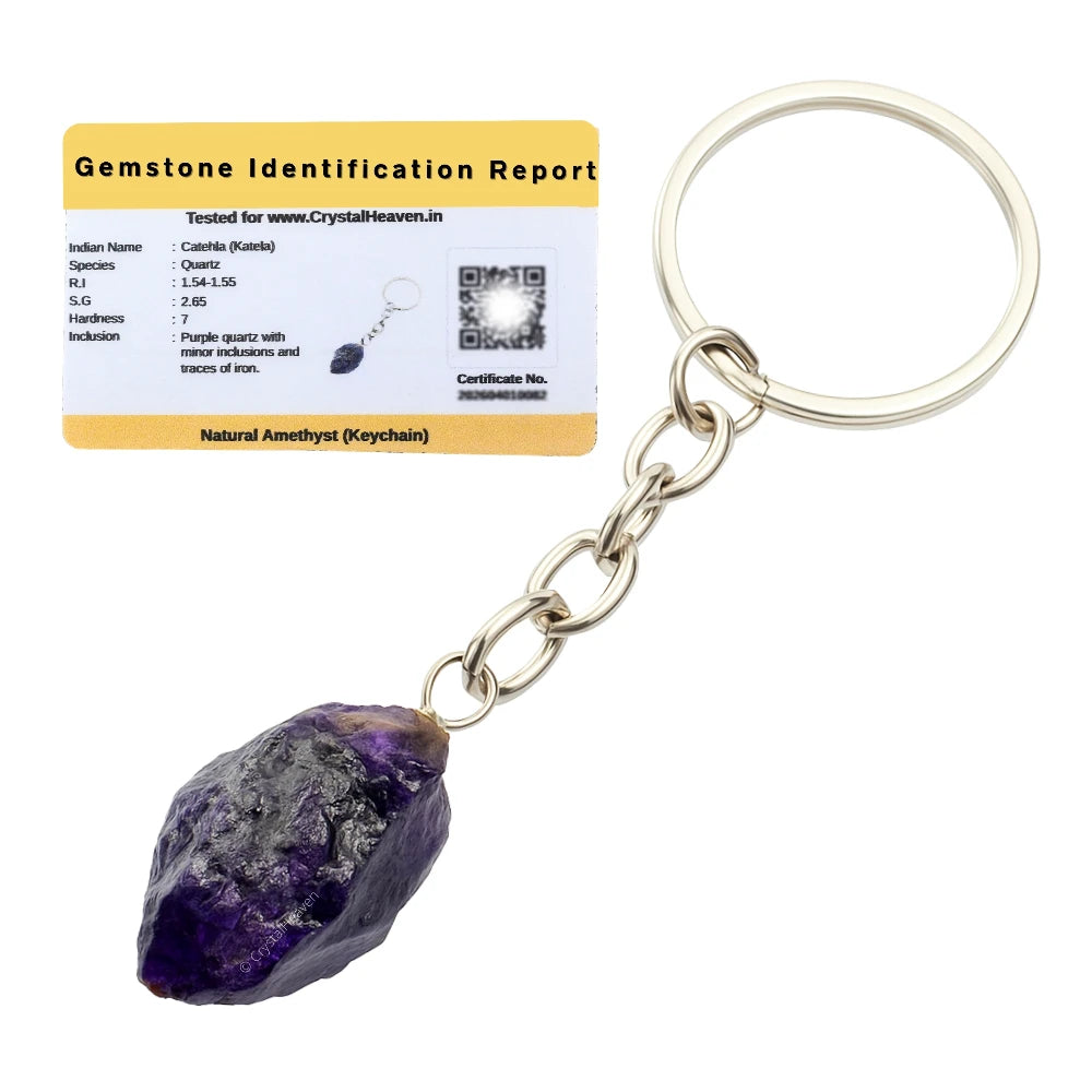 Amethyst Crystal Keychain (Raw)