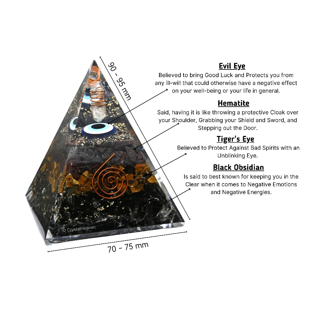 Ultimate Protection Crystal Orgone Pyramid - 95 mm