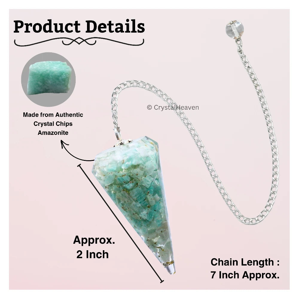 Amazonite Crystal Orgone Pendulum