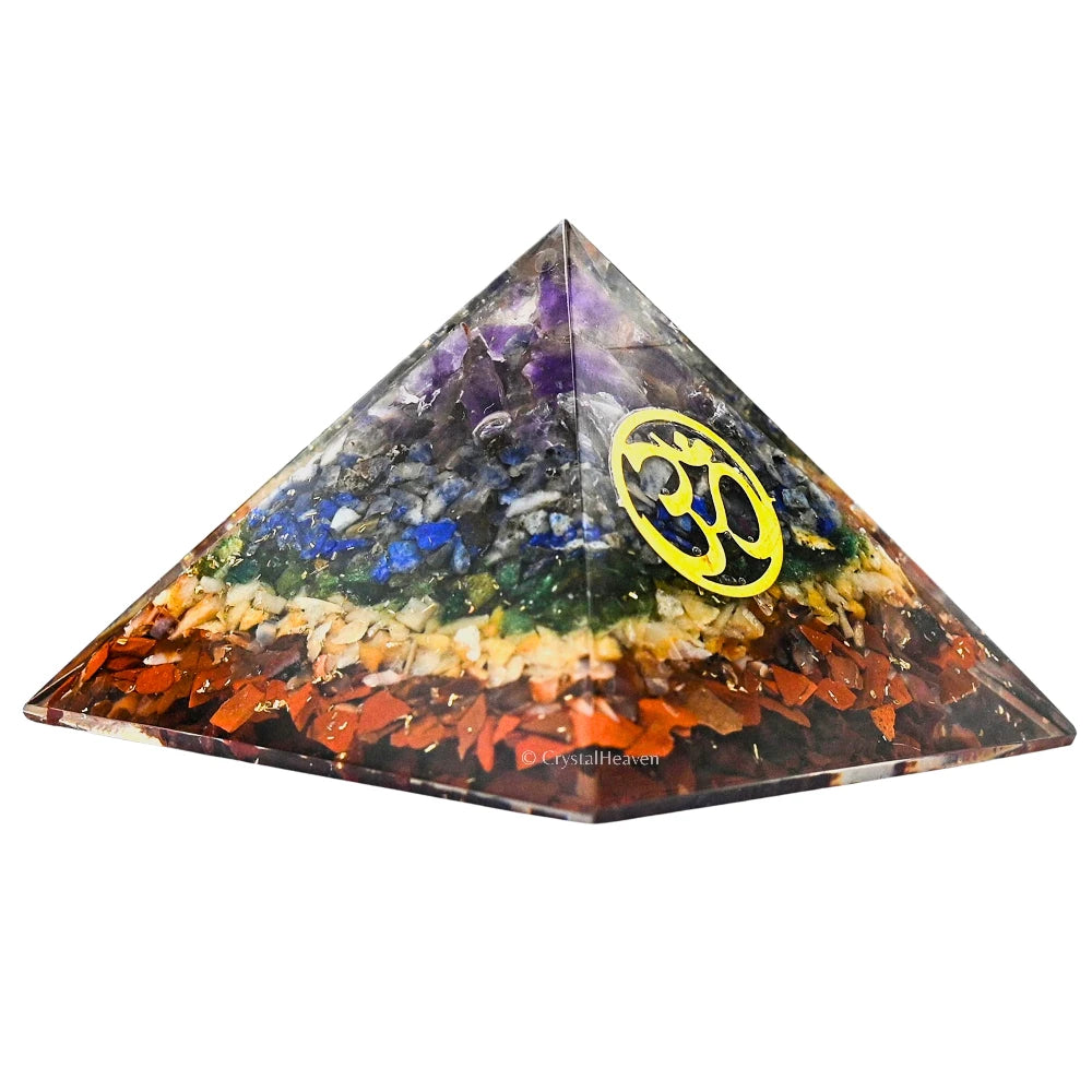 7 Chakra Orgone Pyramid (Small OM)