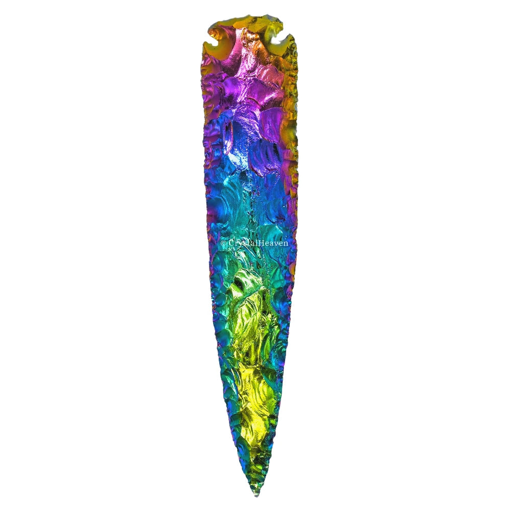 Titanium Aura Quartz Arrowhead - 8" to 9"