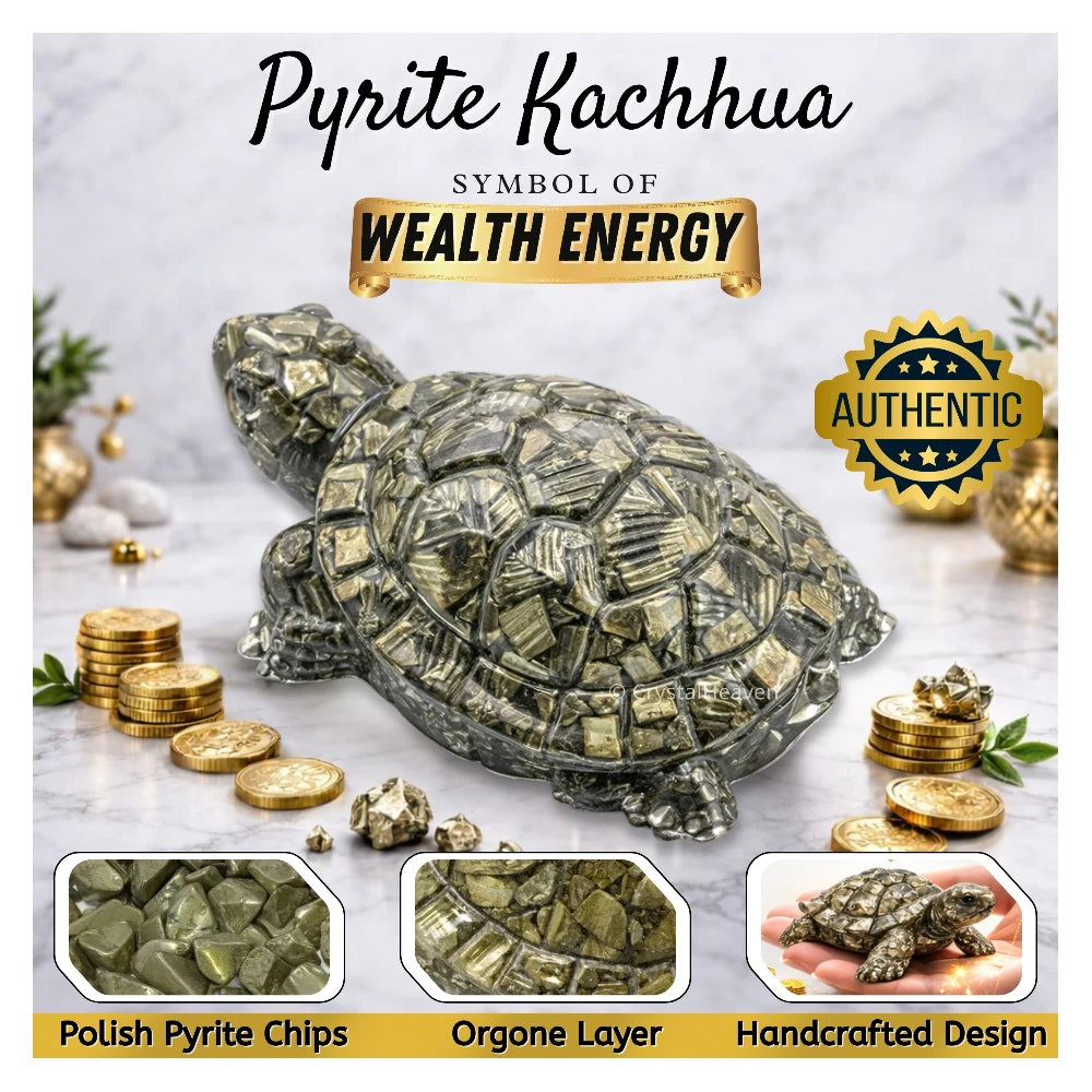 Natural Pyrite Tortoise Kachhua (5.5 Inch)