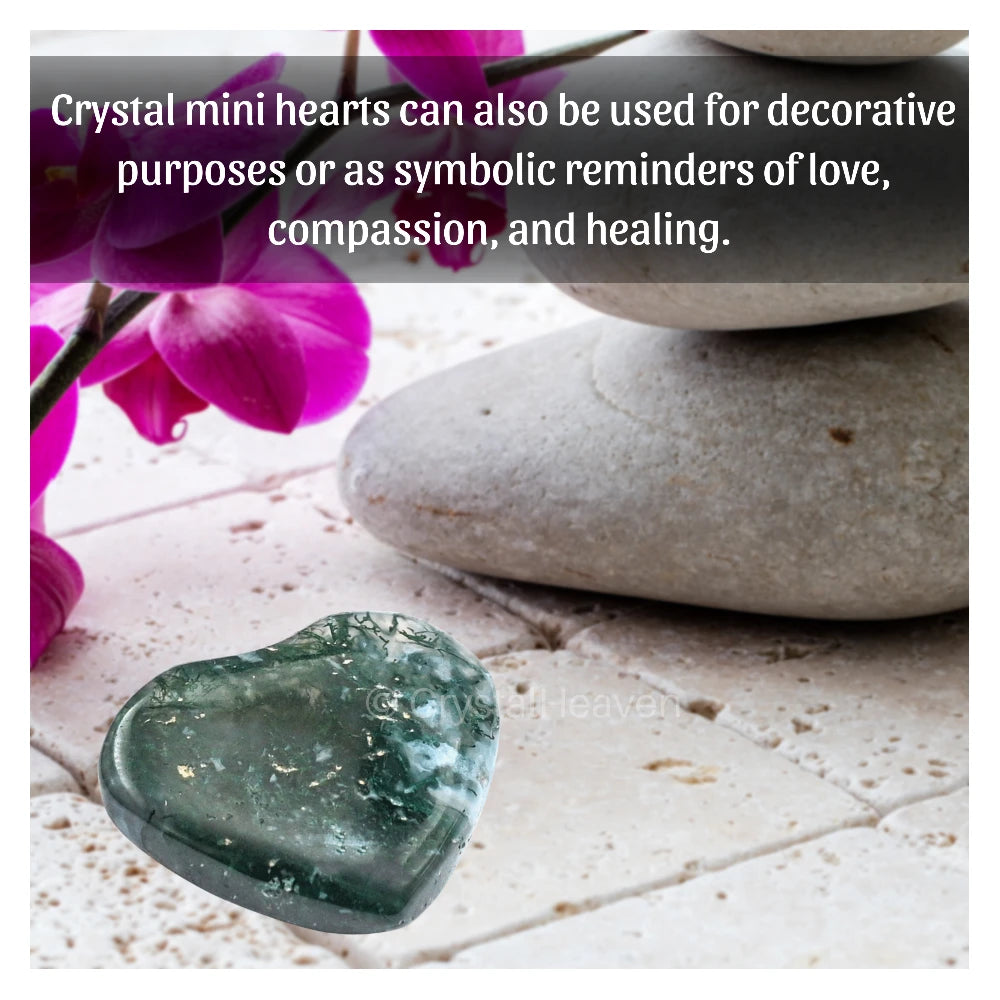 Moss Agate Mini Heart (Pack of 2)