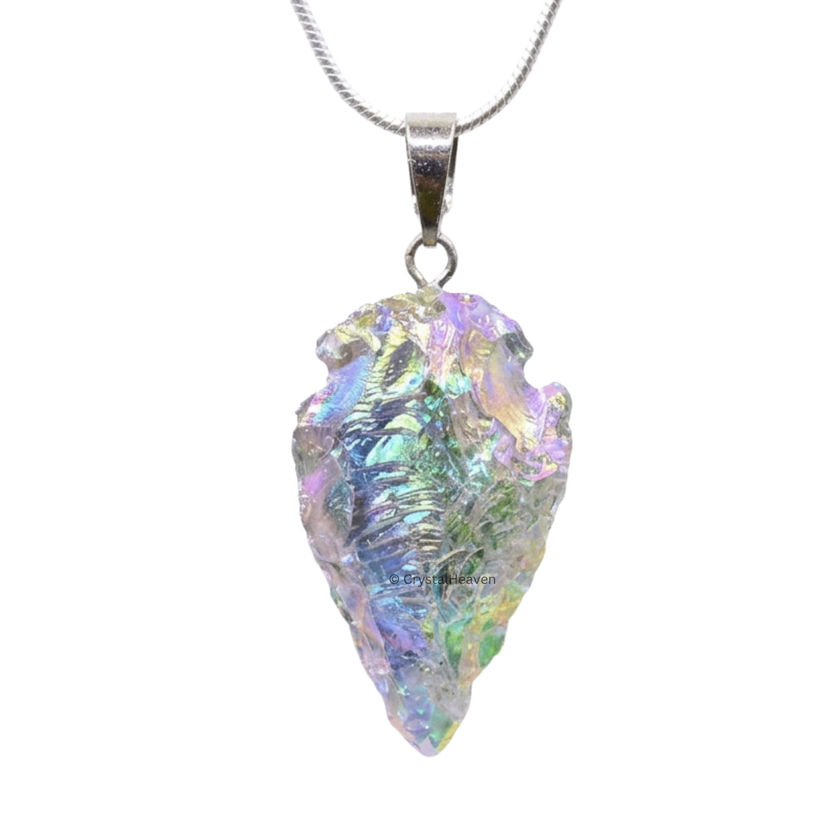 Angel Aura Quartz Arrow Head Pendant