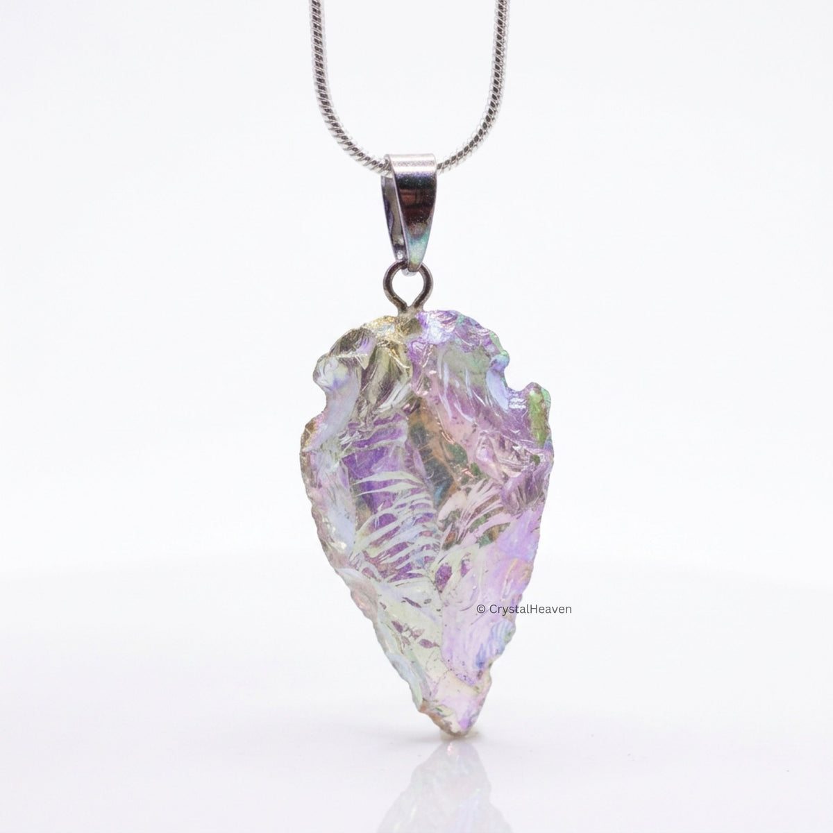 Angel Aura Quartz Arrow Head Pendant
