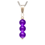 Amethyst Crystal Bead Necklace (Silver)
