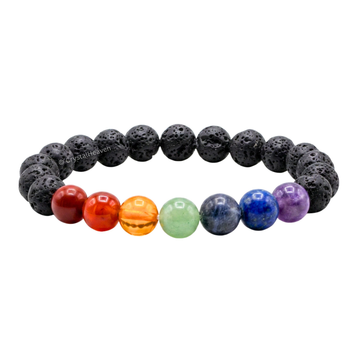 7 Chakra with Lava Stone Bracelet (Elastic)