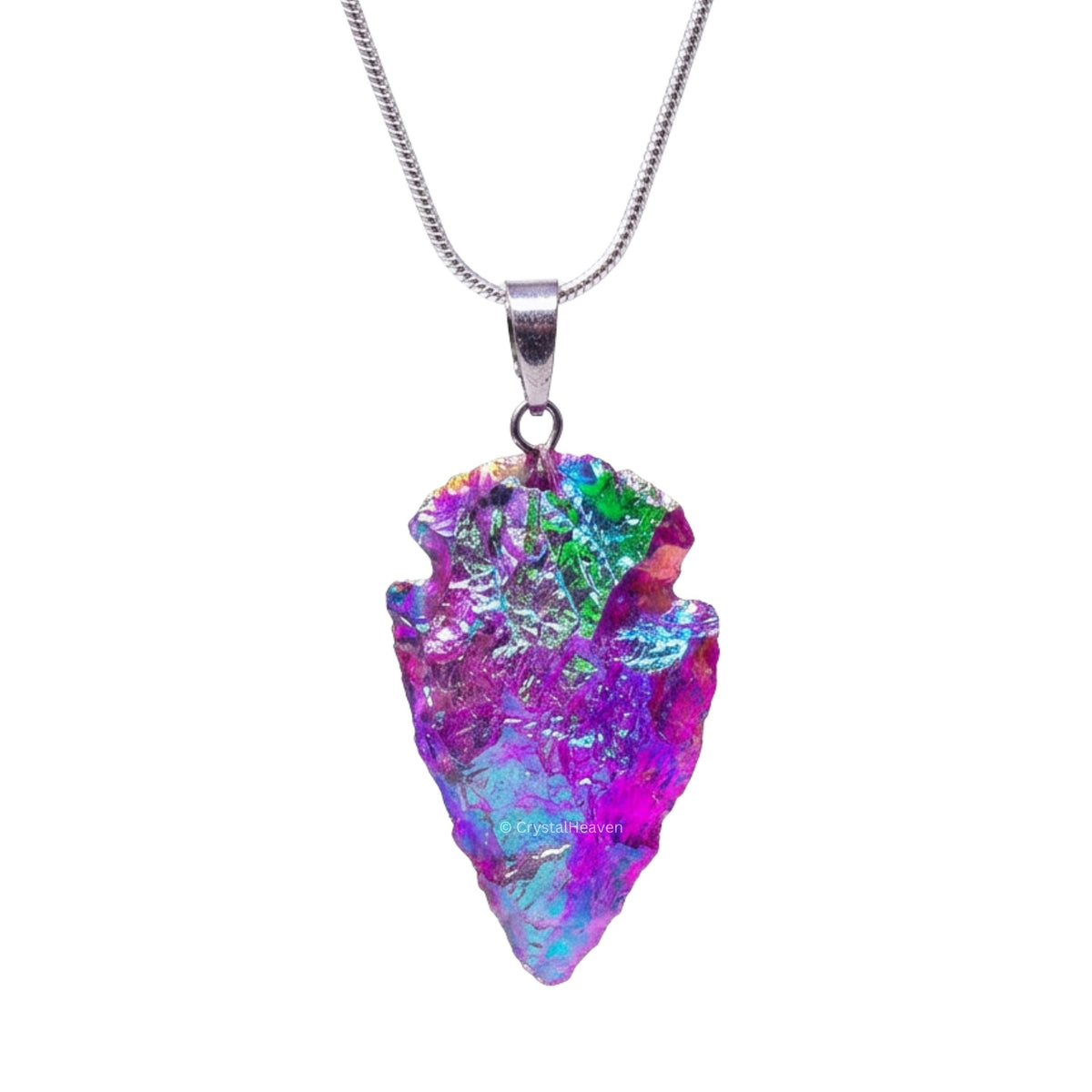 Angel Aura Rose Quartz Arrow Head Pendant
