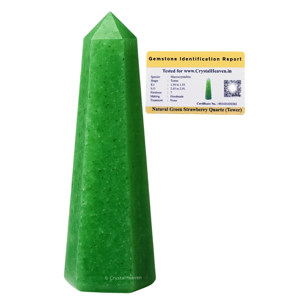 Green Strawberry Quartz Crystal Tower (2" to 3" inch) 