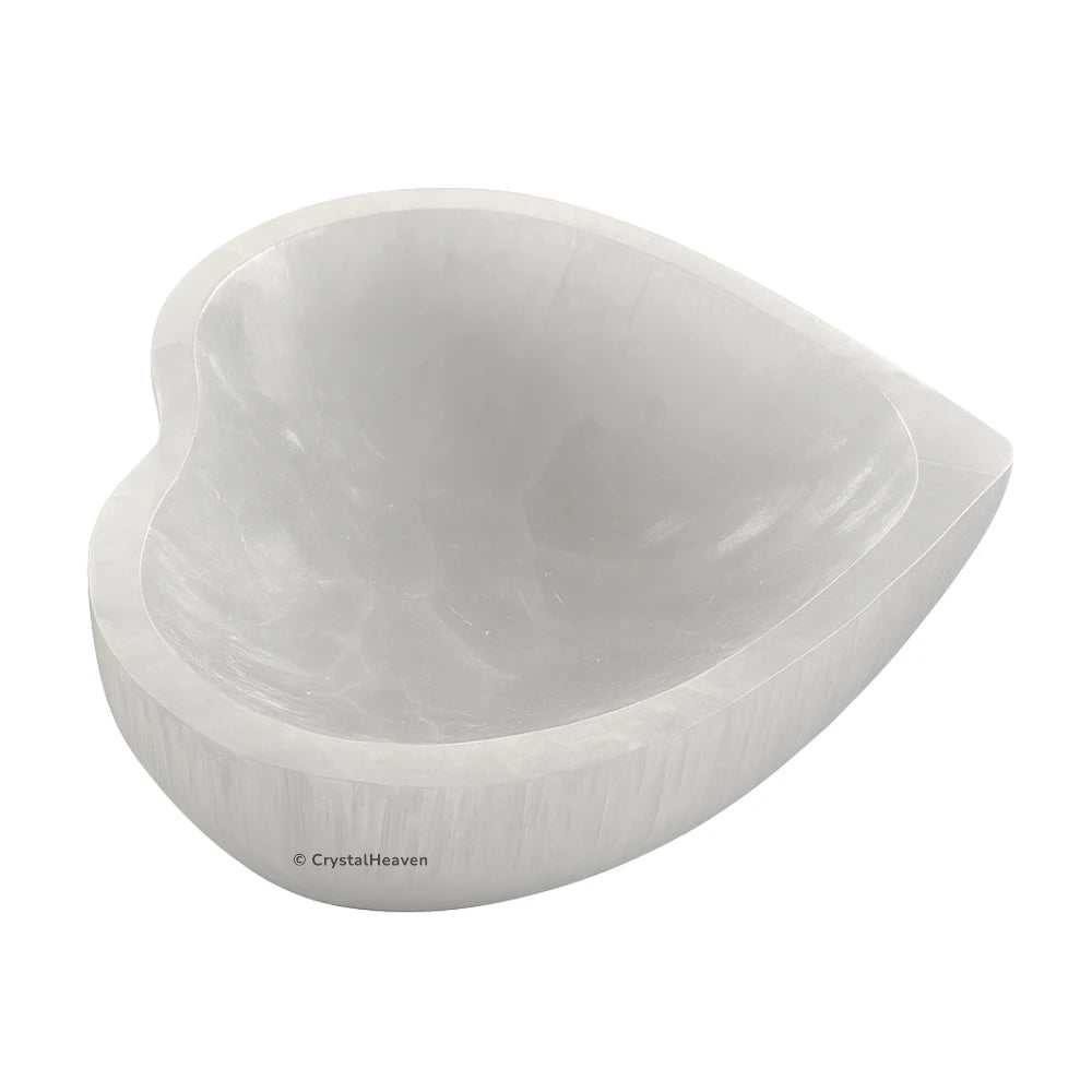 Selenite Crystal Charging Bowl - Heart