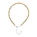 Unakite Anklet - 2mm Faceted Beads (Silver)