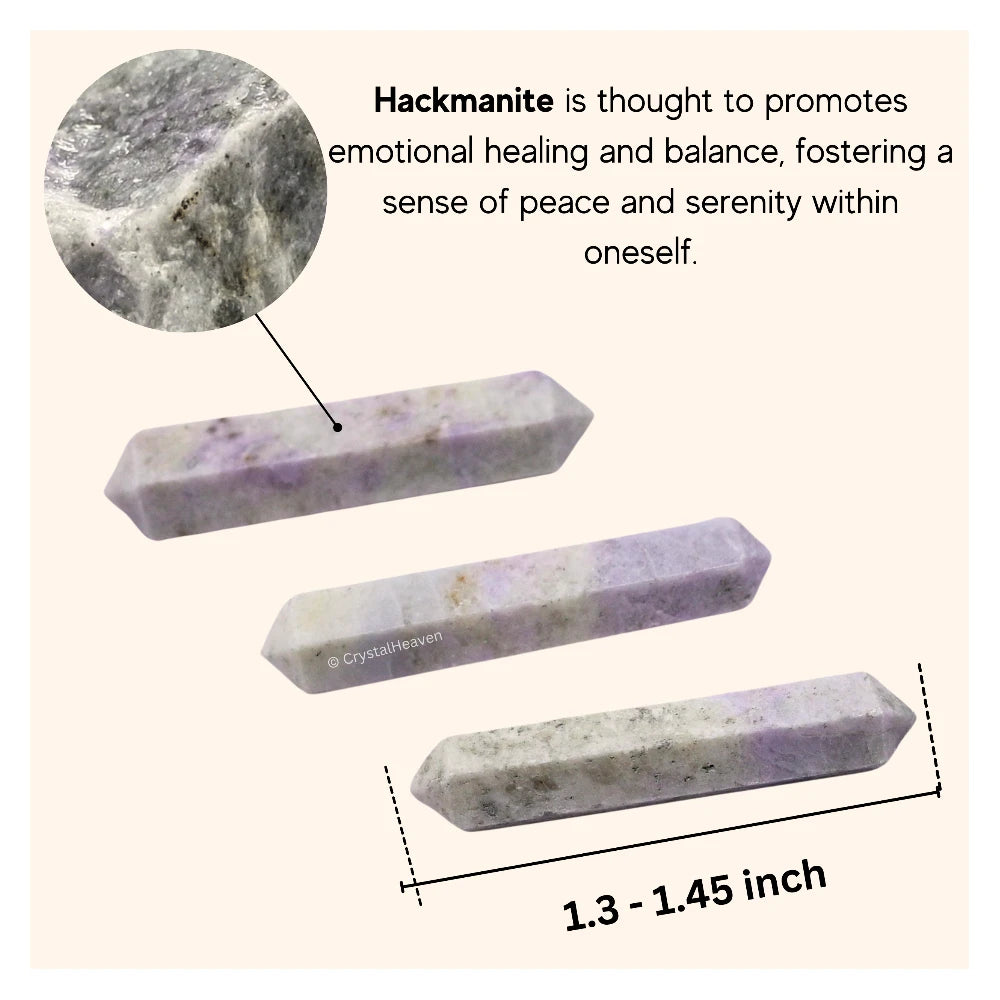 Hackmanite Pencil Points (Double Terminated) (Set of 3)