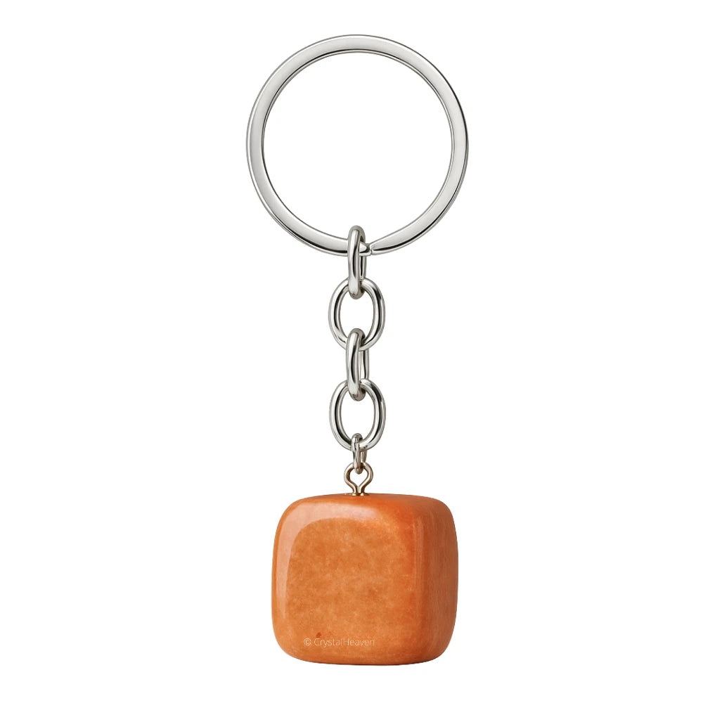 Peach Moonstone Crystal Keychain (Tumbled)