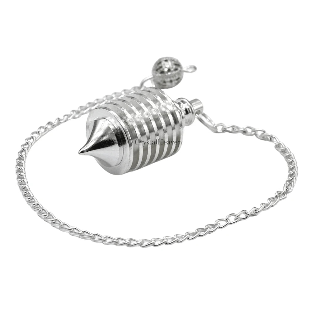 Metal Brass Pendulum - Silver Hard Coil Vertical (MP98)
