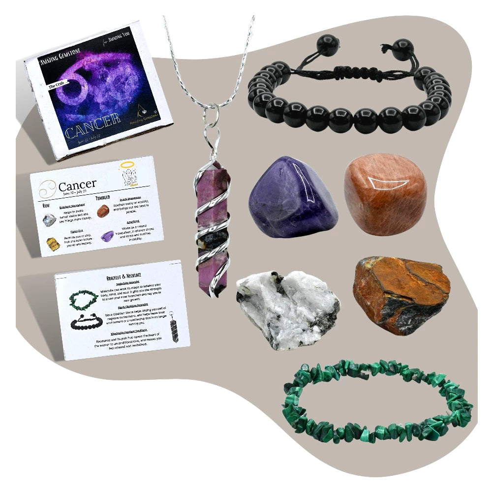 Cancer Healing Crystals and Stones Premium Set