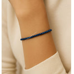 Lapis Lazuli Bracelets - 2mm Faceted Beads (Silver)