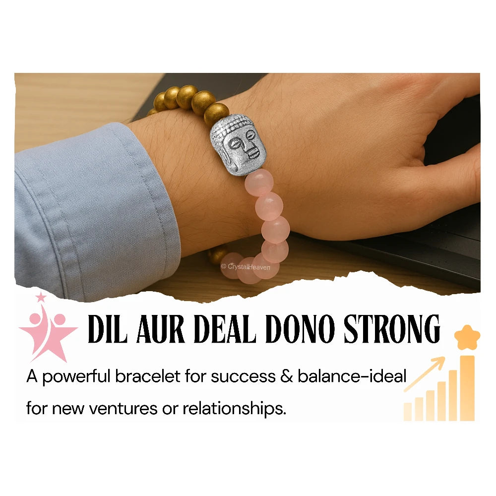 Love and Money Bracelet with Buddha Charm (Silver)