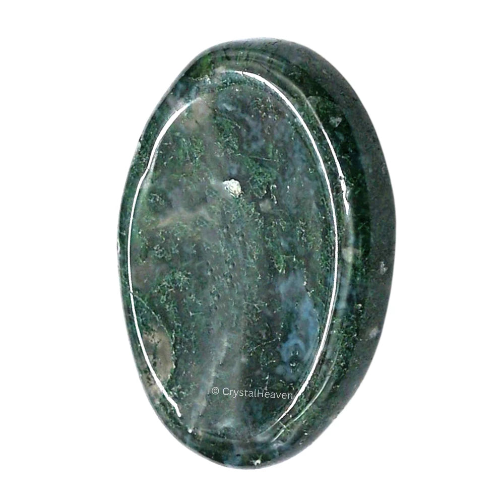 Moss Agate Worry Stone