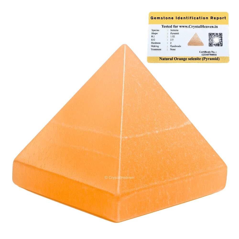 Orange Selenite Pyramid (1.5 Inch)