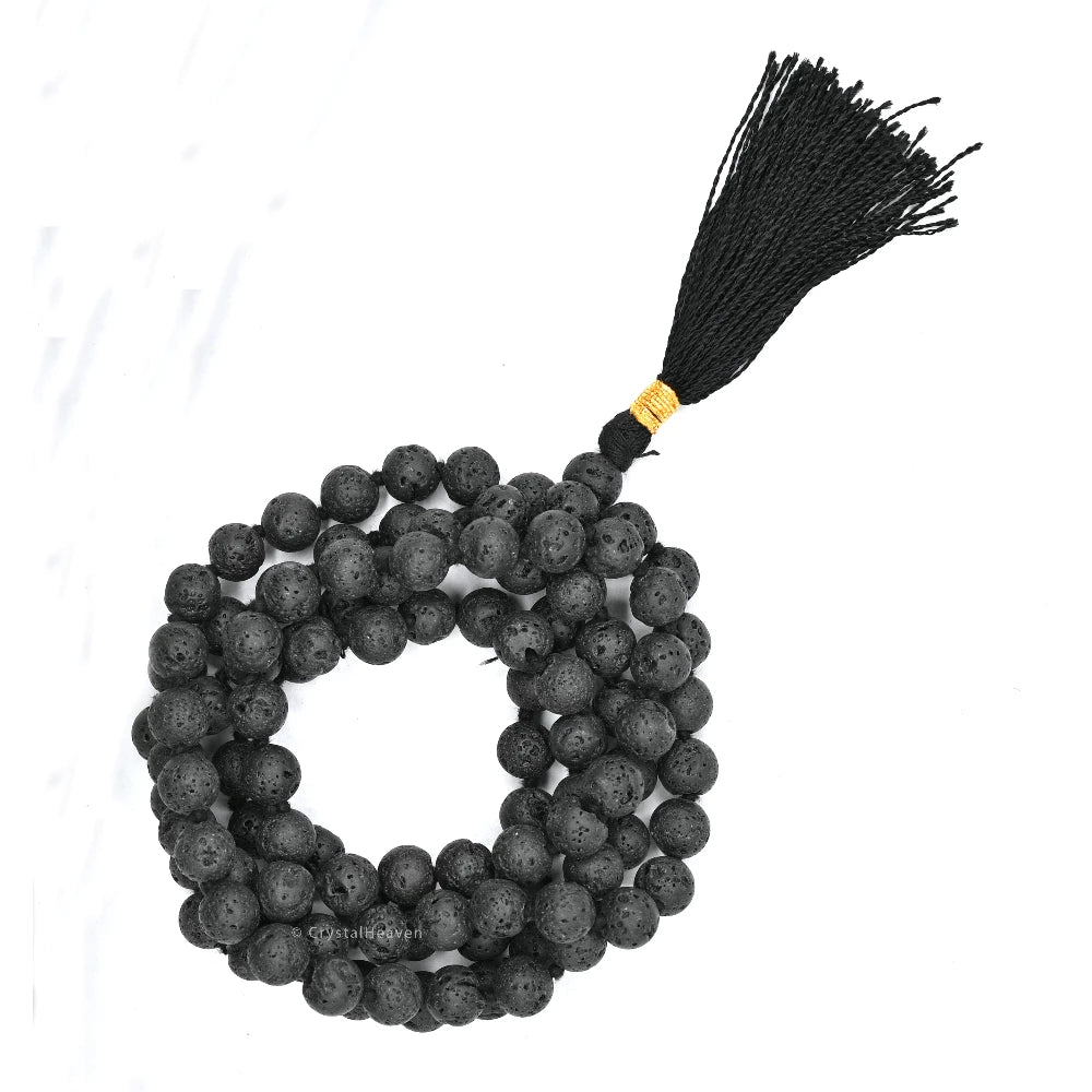 Lava Stone Japa Mala (Hand Knotted)