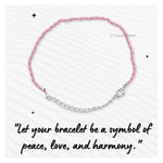 Pink Strawberry Bracelets - 2mm Faceted Beads (Silver)