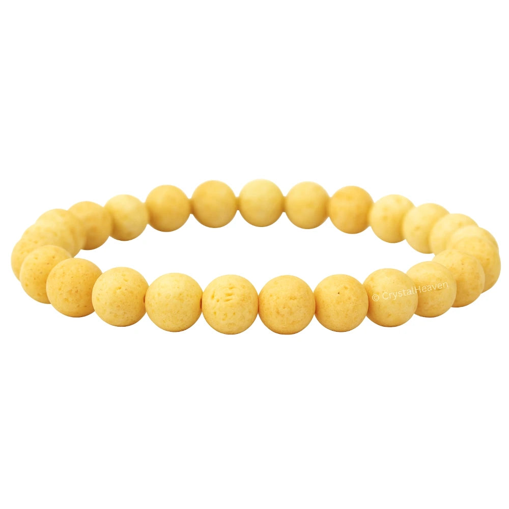 Cream Lava Stone Bracelet (Elastic)