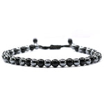Anti Swelling Black Obsidian Hematite (1*1) Anklet (Without Knot)