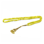 Lemon Jade Crystal Tasbih (Gold)