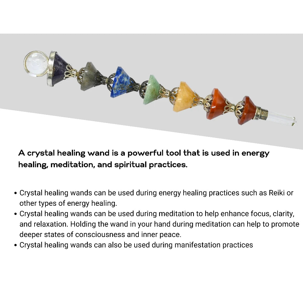 7 Chakra Crystal Cone Healing Stick