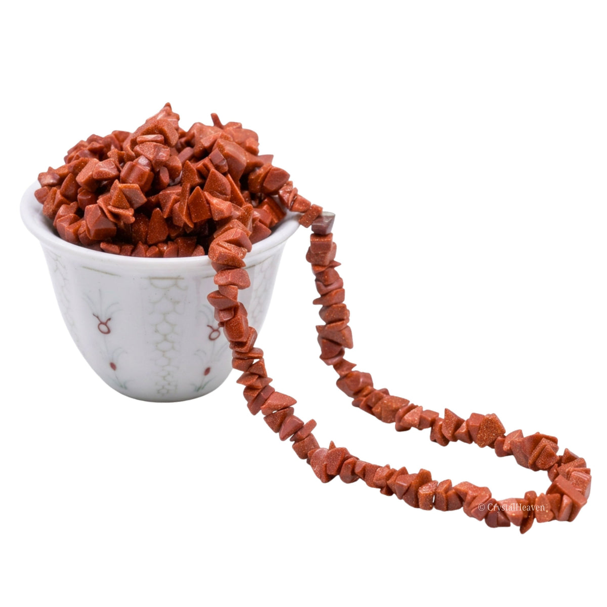 Red Goldstone Chips - Pre Drilled