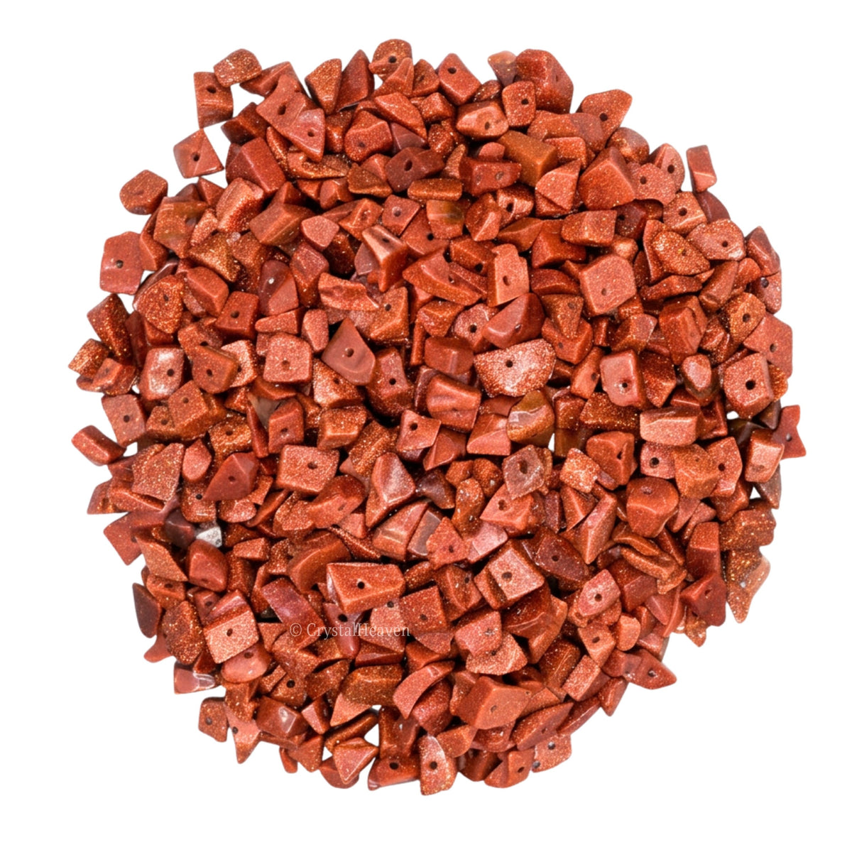 Red Goldstone Chips - Pre Drilled