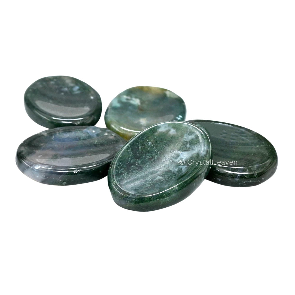 Moss Agate Worry Stone