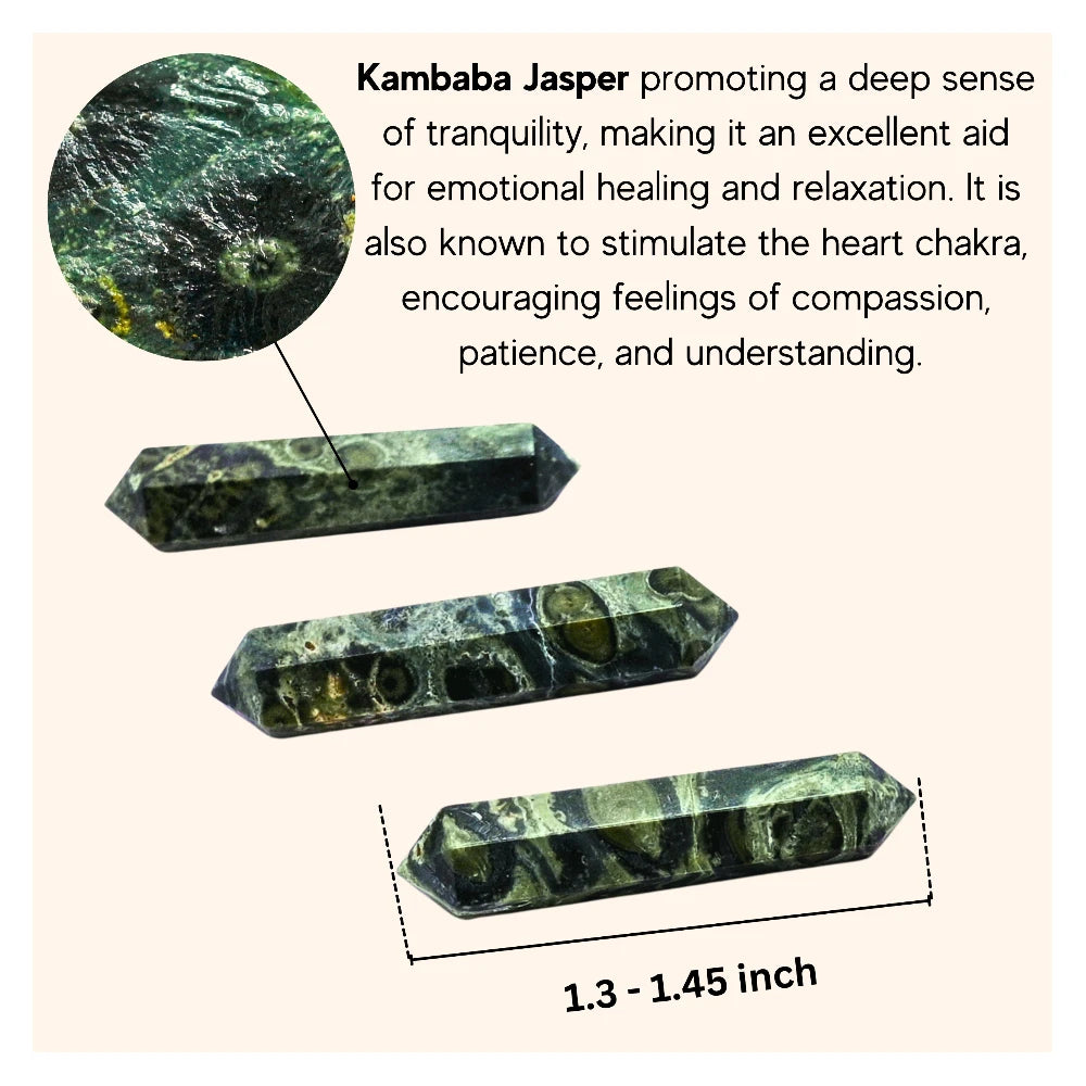 Kambaba Jasper Pencil Points (Double Terminated) (Set of 3)