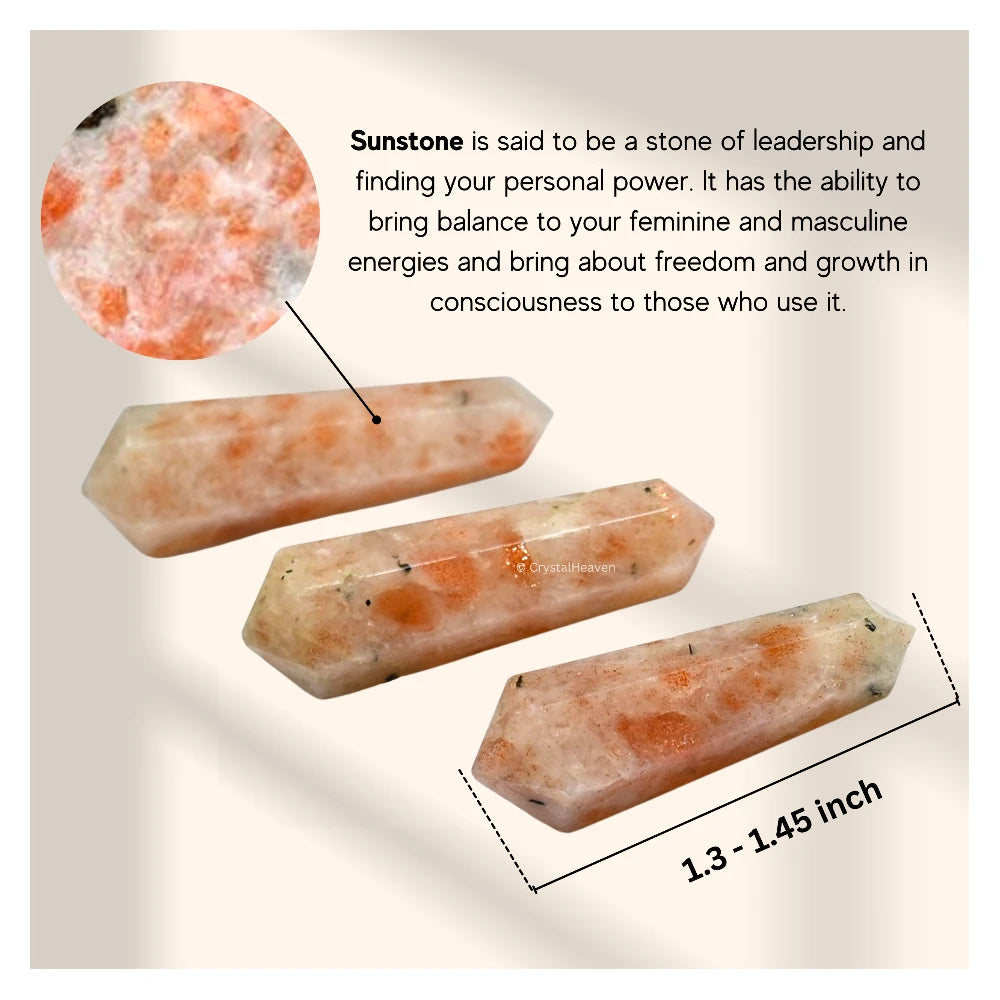 Sunstone Pencil Points (Double Terminated) (Set of 10)