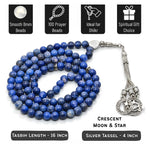 Sodalite Crystal Tasbih (Silver)